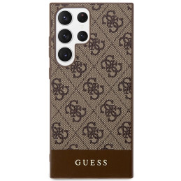 „Guess 4G Stripe Collection“ dėklas, skirtas „Samsung Galaxy S24 Ultra“ – rudas