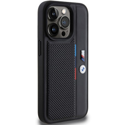 BMW perforuotas trijų spalvų iPhone 15 Pro Max dėklas – juodas