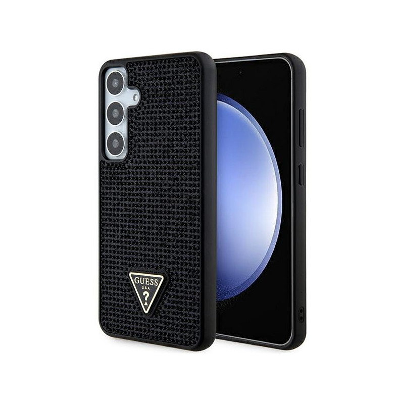 „Guess“ „Rhinestone“ trikampio formos dėklas, skirtas „Samsung Galaxy S24+“ – juodas