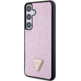 „Guess“ Rhinestone trikampio formos dėklas, skirtas „Samsung Galaxy S24+“ – rožinis
