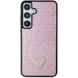 „Guess“ Rhinestone trikampio formos dėklas, skirtas „Samsung Galaxy S24+“ – rožinis