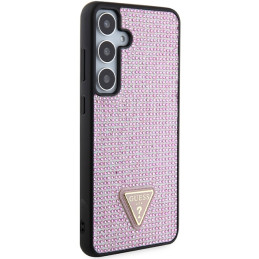 „Guess“ Rhinestone trikampio formos dėklas, skirtas „Samsung Galaxy S24+“ – rožinis