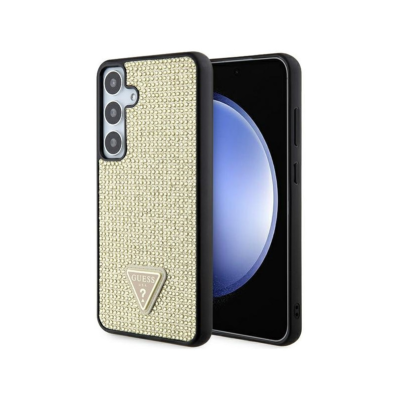 „Guess“ „Rhinestone Triangle“ dėklas, skirtas „Samsung Galaxy S24“ – auksinis
