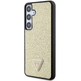„Guess“ „Rhinestone Triangle“ dėklas, skirtas „Samsung Galaxy S24“ – auksinis