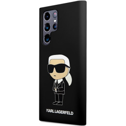 Karl Lagerfeld silikoninis „Ikonik“ dėklas, skirtas „Samsung Galaxy S24 Ultra“, juodas