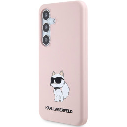 Karl Lagerfeld silikoninis „Choupette“ dėklas, skirtas „Samsung Galaxy S24+“ – rožinis