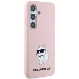 Karl Lagerfeld silikoninis „Choupette“ dėklas, skirtas „Samsung Galaxy S24+“ – rožinis