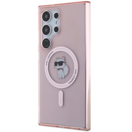 Karl Lagerfeld IML Choupette MagSafe dėklas, skirtas Samsung Galaxy S24 Ultra – rožinis