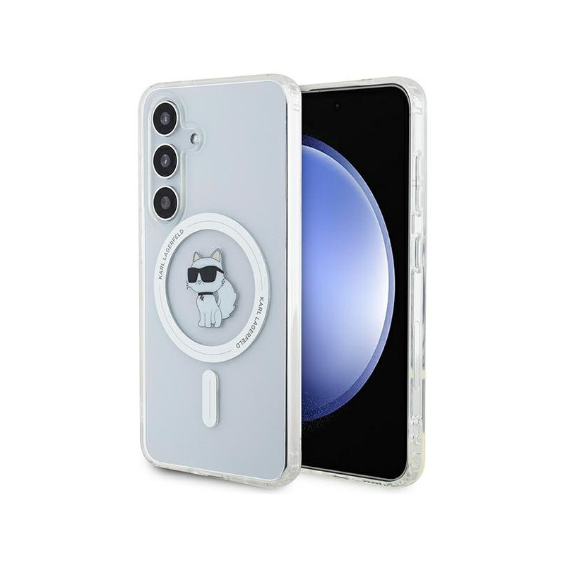 Karl Lagerfeld IML Choupette MagSafe dėklas, skirtas Samsung Galaxy S24 - permatomas