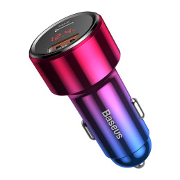 „Baseus Magic Series PPS USB-C / USB-A“ 45 W PD QC 5A automobilinis įkroviklis – rožinės ir mėlynos spalvos