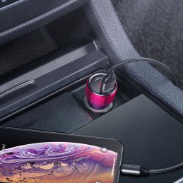 „Baseus Magic Series PPS USB-C / USB-A“ 45 W PD QC 5A automobilinis įkroviklis – rožinės ir mėlynos spalvos