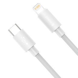 „Baseus Simple Wisdom Lightning“ / USB-C laidas 20W 1,5 m 2 vnt. - baltas