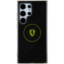 „Ferrari FEHMS24LU3SMY S24 Ultra S928“ geltonas/ geltonas kietas dėklas IML rūkytas „Inner Circle Line MagSafe“