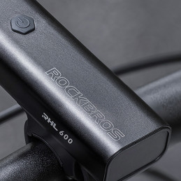 „Rockbros RHL600“ priekinis dviračio žibintas, 2600mAh, 600lm, IPX6, juodas