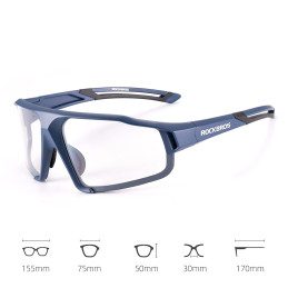 „Rockbros SP216BL“ dviratininko akiniai su fotochrominiais UV400 filtrais – mėlyni