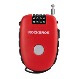 „Rockbros 32420981001“ dviračio užraktas su ištraukiamu trosu – raudonas