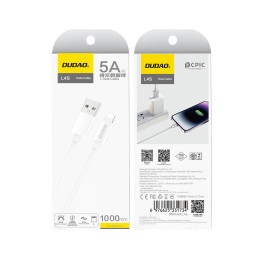 Dudao L4SL USB-A / Lightning 2A laidas 1 m - baltas