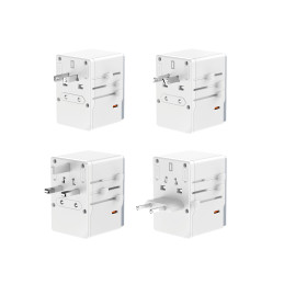 „Dudao A35Pro“ 35 W kelioninis adapteris ES / JK / Australija / JAV / JP 3x USB-C 2x USB-A – baltas