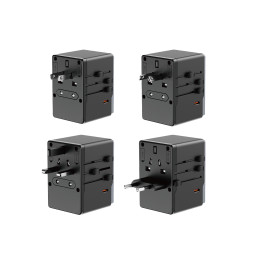 „Dudao A35Pro“ 35 W kelioninis adapteris ES / JK / Australija / JAV / JP 3x USB-C 2x USB-A – juodas