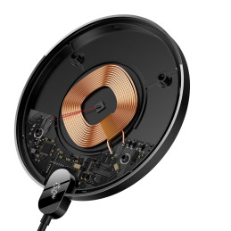 „Baseus BS-W526“ indukcinis įkroviklis su skaitmeniniu LED ekranu, 2 kartos, 15 W – juodas
