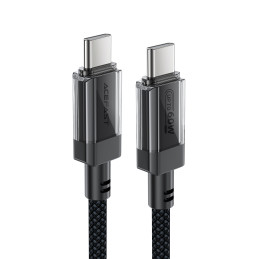 „Acefast C12 USB-C / USB-C PD 60W 480Mb/ s“ laidas su nailono pintais – juodas