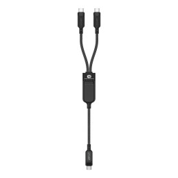 „Acefast C5 USB-C“ – USB-C / USB-C 2in1 laidas 100W 480Mb/ s – juodas