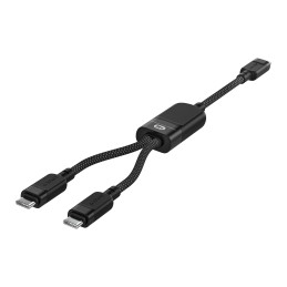 „Acefast C5 USB-C“ – USB-C / USB-C 2in1 laidas 100W 480Mb/ s – juodas