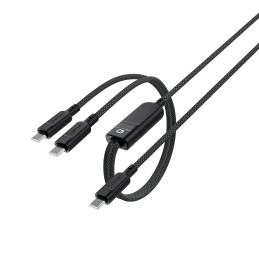 „Acefast C5 USB-C“ – USB-C / USB-C 2in1 laidas 100W 480Mb/ s – juodas