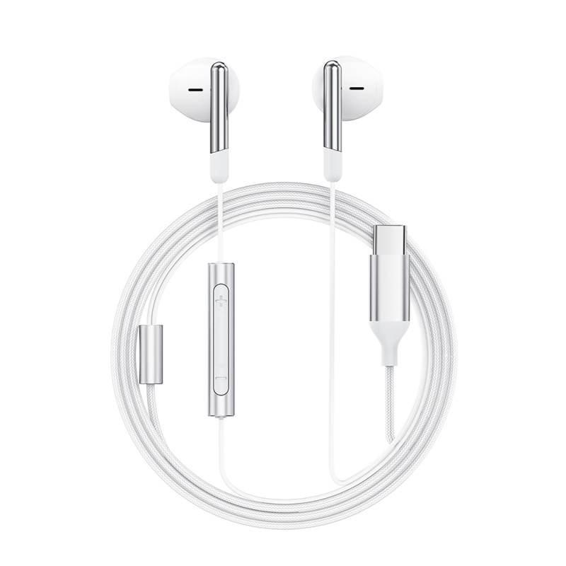 „Acefast L3“ laidinės USB-C ausinės su mikrofonu – baltos