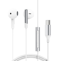 „Acefast L3“ laidinės USB-C ausinės su mikrofonu – baltos