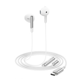 „Acefast L3“ laidinės USB-C ausinės su mikrofonu – baltos