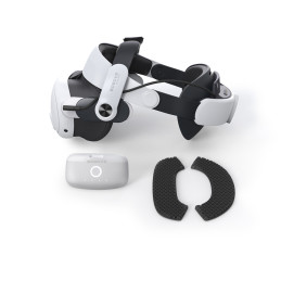 „BoboVR M3 Pro“ dirželis „Meta Quest 3 VR“ ausinėms + „BoboVR B2“ baterija – baltas/ juodas