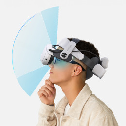 „BoboVR M3 Pro“ dirželis „Meta Quest 3 VR“ ausinėms + „BoboVR B2“ baterija – baltas/ juodas