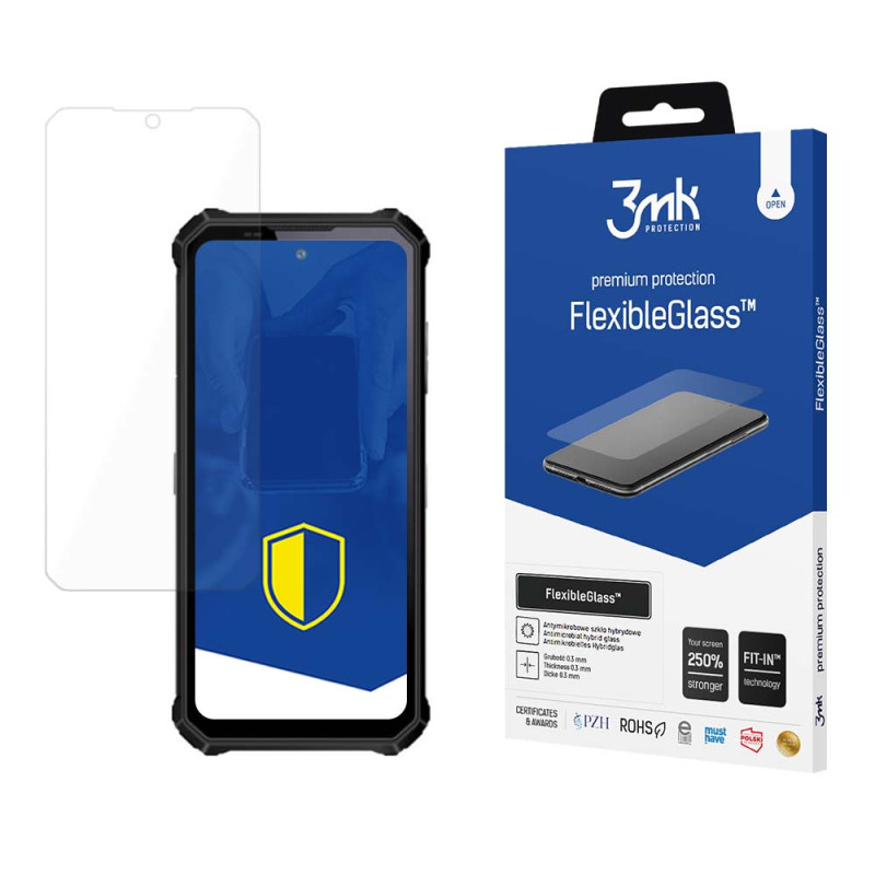 Hibridinis stiklas 3mk FlexibleGlass™ Oukitel WP19 telefone