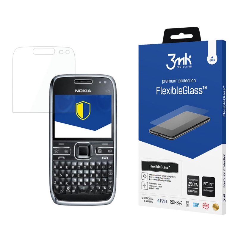 Hibridinis stiklas 3mk FlexibleGlass™, skirtas Nokia E72