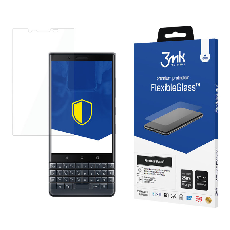 Hibridinis stiklas 3mk FlexibleGlass™, skirtas BlackBerry Key2 LE