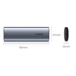 „Ugreen CM578 15512 M.2 NVMe 10Gbps“ korpusas – juodas + USB-C / USB-A laidas + USB-C / USB-C laidas