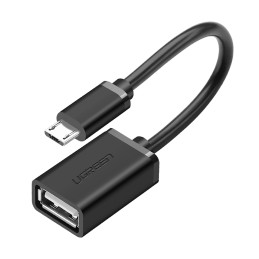 Ugreen US133 10396 Micro USB (kištukas) / USB-A (lizdas) OTG kabelis, plokščias, 0,15 m - juodas