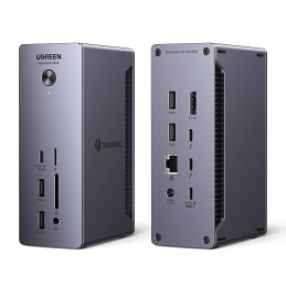 „Ugreen U710 13in1“ įkrovimo stotelė su 2 „Thunderbolt 4“ / 4 USB-A / DP / RJ45 / SD TF skaitytuvu / USB-C / 3,5 mm mini...