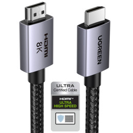 Ugreen HD171 35376 kabelis su HDMI 2.1 8K jungtimis, sertifikuotas, 5 m – pilkas