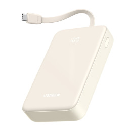 Ugreen PB505 išorinė baterija 20000mAh 22.5W USB-C su integruotu USB-C laidu – balta