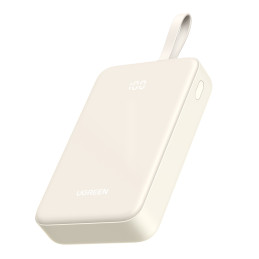 Ugreen PB505 išorinė baterija 20000mAh 22.5W USB-C su integruotu USB-C laidu – balta