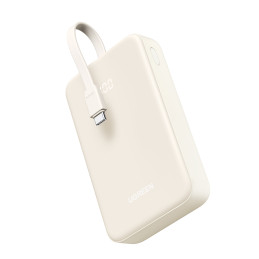 Ugreen PB505 išorinė baterija 20000mAh 22.5W USB-C su integruotu USB-C laidu – balta