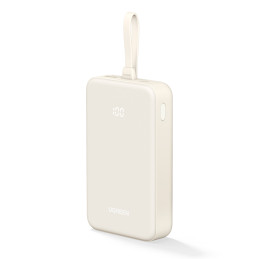Ugreen PB505 išorinė baterija 20000mAh 22.5W USB-C su integruotu USB-C laidu – balta