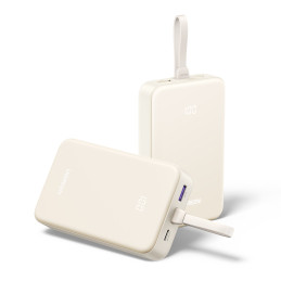 Ugreen PB505 išorinė baterija 20000mAh 22.5W USB-C su integruotu USB-C laidu – balta