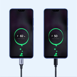 Ugreen US288 60124 USB-A / USB-C QC 3.0 3A kabelis 0,25 m - pilkas