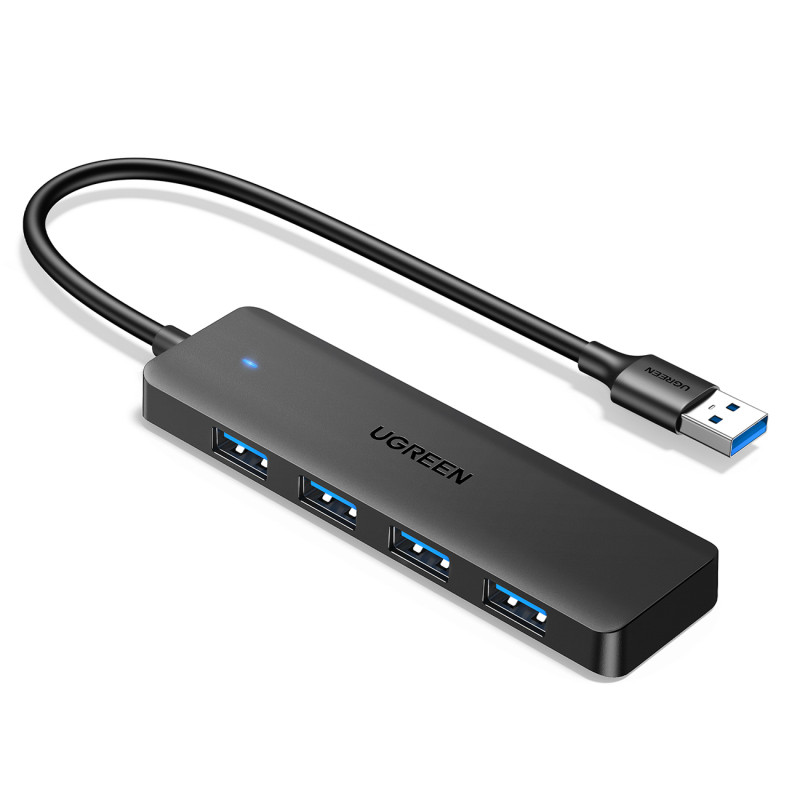 Ugreen CM219 35574 šakotuvas su 4 USB-A 3.0 prievadais ir 1 m USB-A 3.0 laidu - juodas