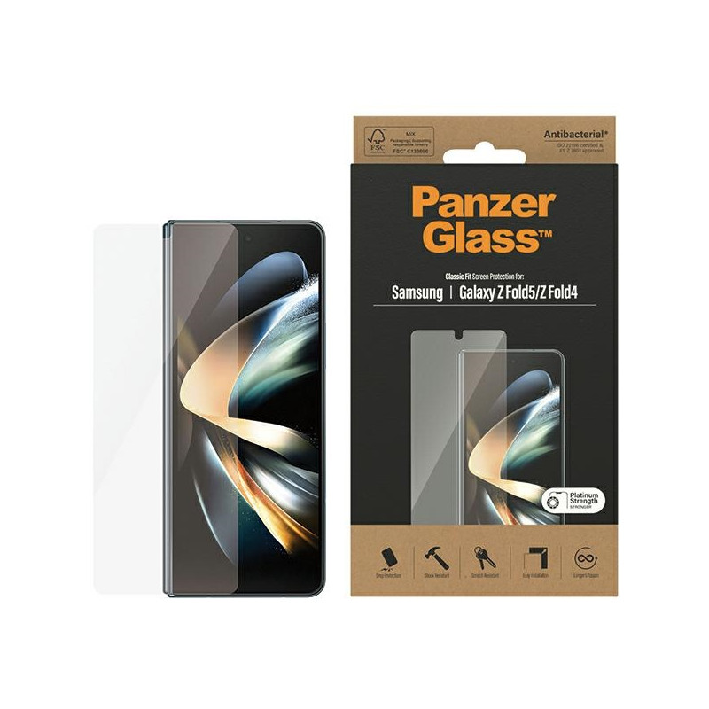 „PanzerGlass Classic Fit“ antibakterinis stiklas, skirtas „Samsung Galaxy Z Fold 5 / Z Fold 4“