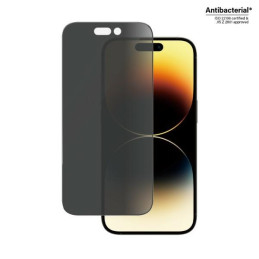 „PanzerGlass“ itin plataus diametro antibakterinis grūdintas stiklas, skirtas „iPhone 14 Pro“ telefonui