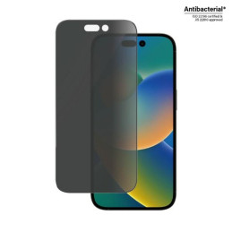„PanzerGlass“ itin plataus diametro antibakterinis grūdintas stiklas, skirtas „iPhone 14 Pro“ telefonui